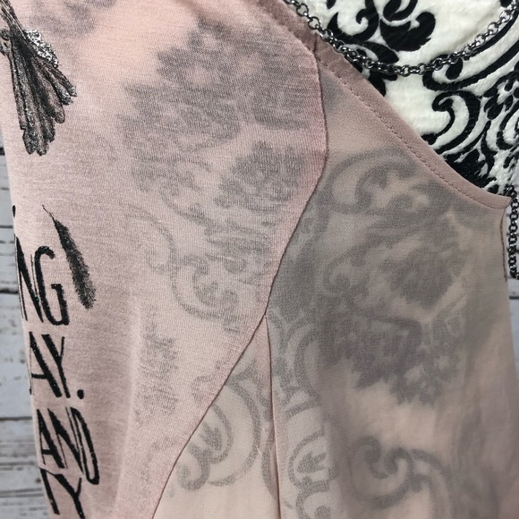 Chain strappy back Sheer Flowy Tank Small - Picture 9 of 11